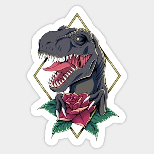 Rex and Roses Sticker